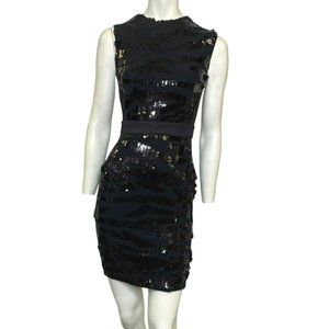 Explosion Sequin Strappy Open Back Mini Dress Black Size 4 NWT